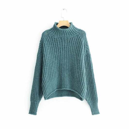 Col roulé en maille ample pour femme 1349