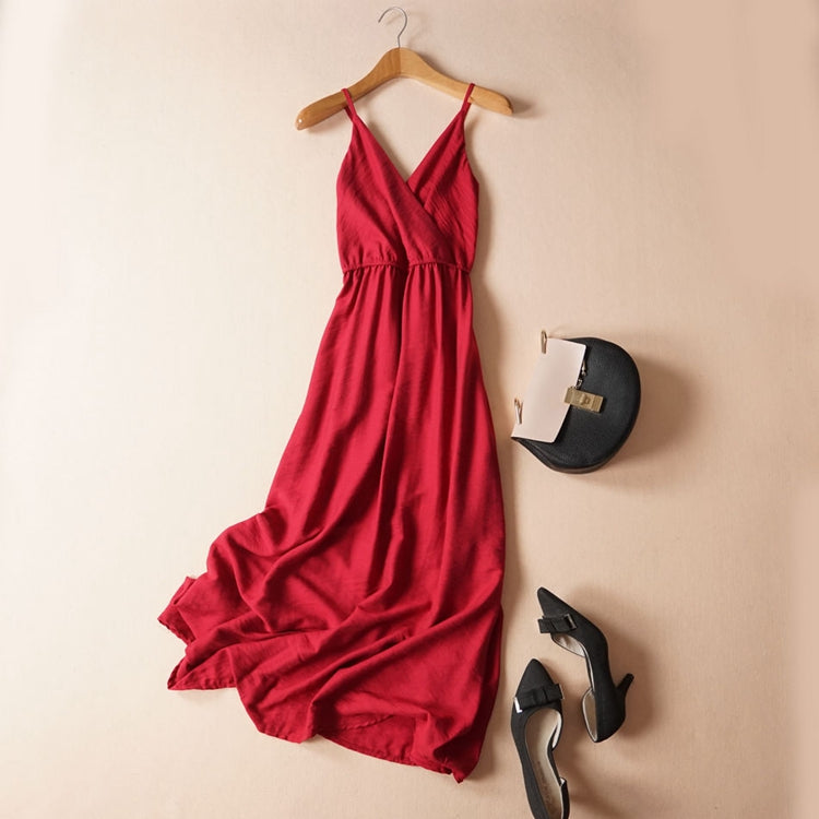 Robe de plage sexy à bretelles et col en V et dos nu 3274