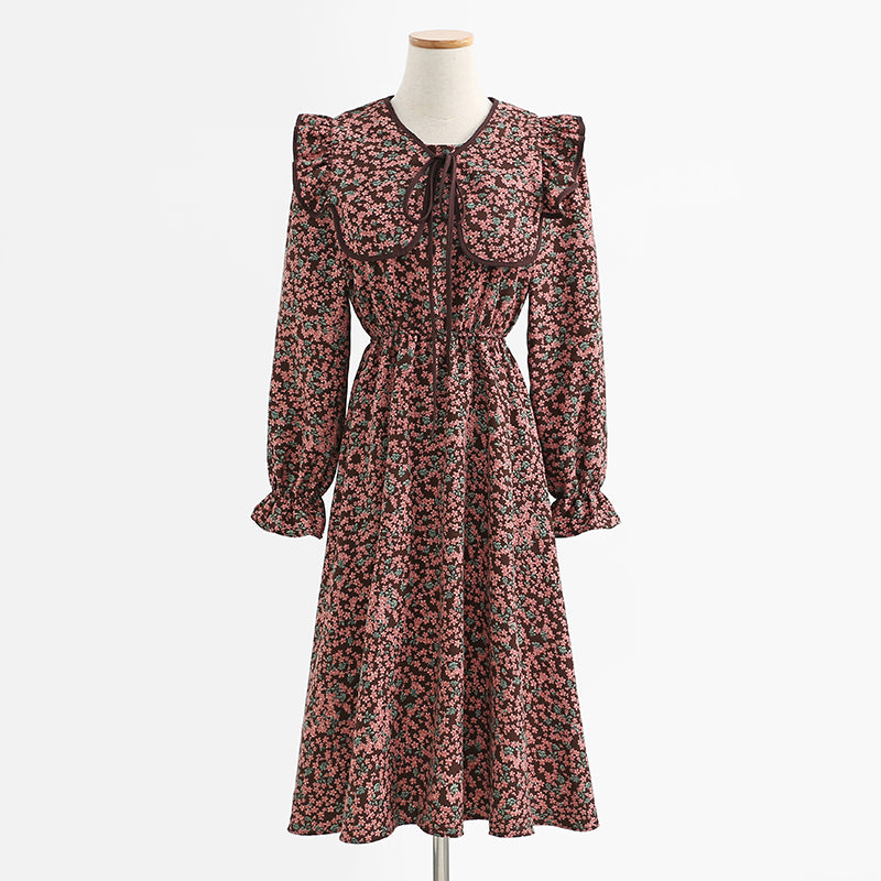 Slim skirt French floral skirt length skirt  2443