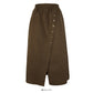 Hong Kong style retro elastic waist thin medium length split skirt  2628