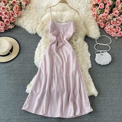 Robe sexy à bretelles slim robe étoilée 2897