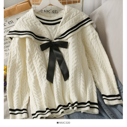 Pull femme automne pull ample et fin en lin motif 1896