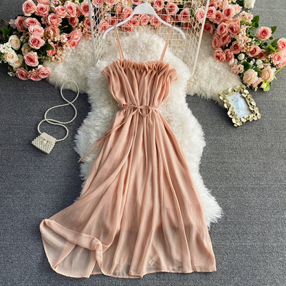 Robe bustier en mousseline de soie, jupe à bretelles, jupe féerique 3159