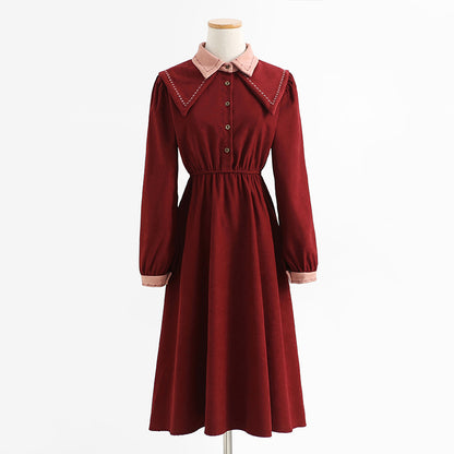 New style small fragrance high-end Corduroy Skirt backing skirt  2272
