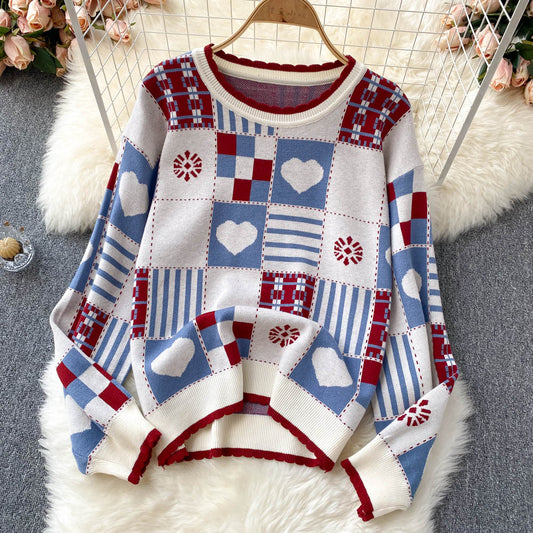 Joli pull tricoté à manches longues 1474