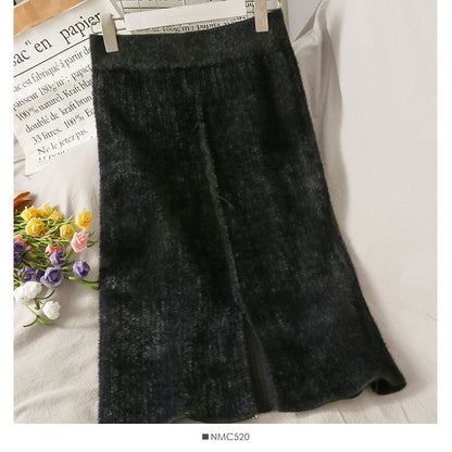 Slim and versatile solid color split knit  2666