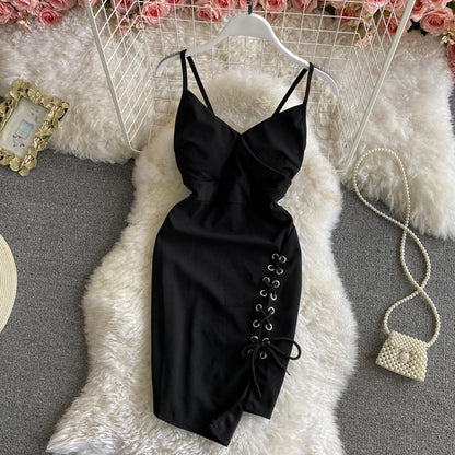 Robe bustier slim slim jupe jarretelle sexy jupe portefeuille hanche 3174