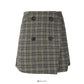 Vintage Plaid high waist thin tweed A-shaped skirt  2646