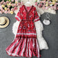Robe fleurie à volants grande jupe vacances douce jupe longue 3141