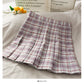 Small fresh Plaid pleated skirt women's sweet college style  2633