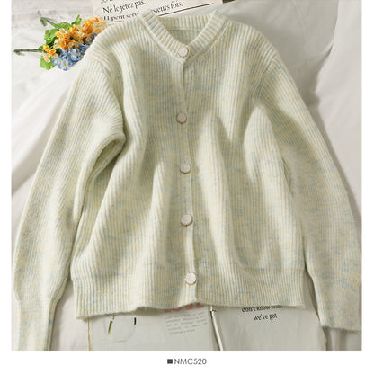Pull femme ample fin simple boutonnage manches longues 1838