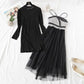 Wool suspender vest mesh bottomed dress two-piece suit  2287
