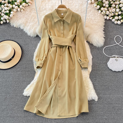Jupe chemise à simple boutonnage en velours côtelé 3272