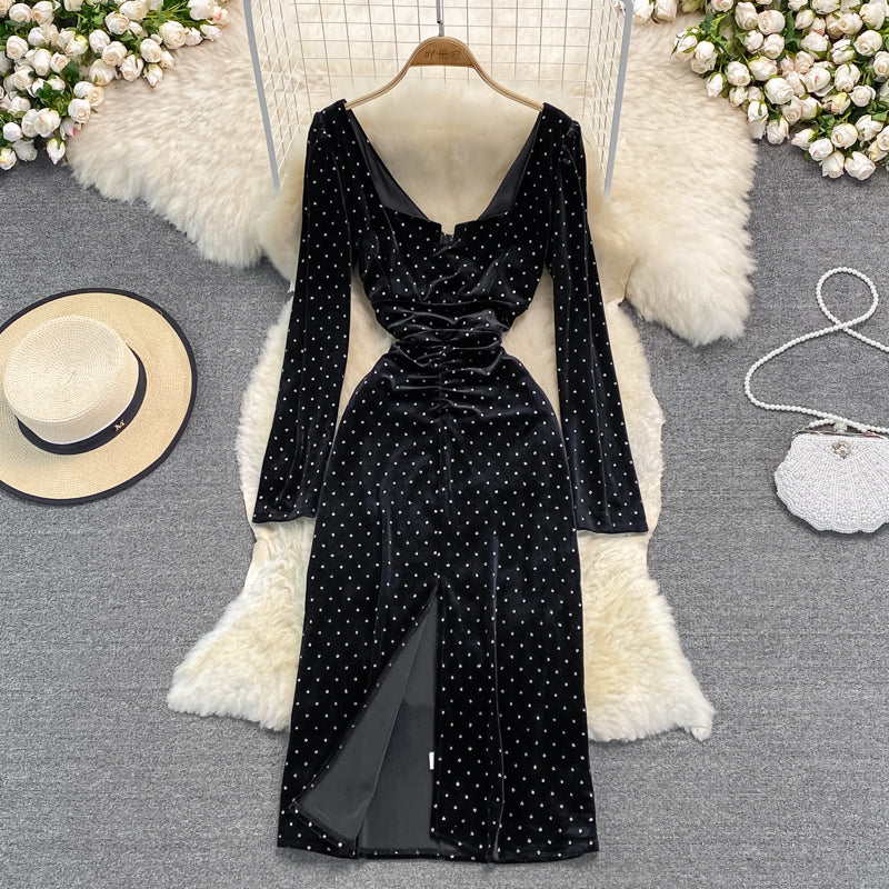Robe portefeuille moulante de haute qualité en forage chaud coupe ajustée 3396