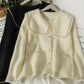Manteau ample en peluche, pull féminin polyvalent à manches longues 1798