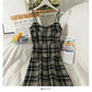 Hong Kong style retro floral high waist low neck short dress  2694