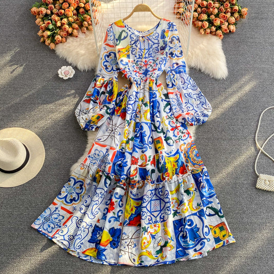 Robe douce en porcelaine bleu et blanc 3251