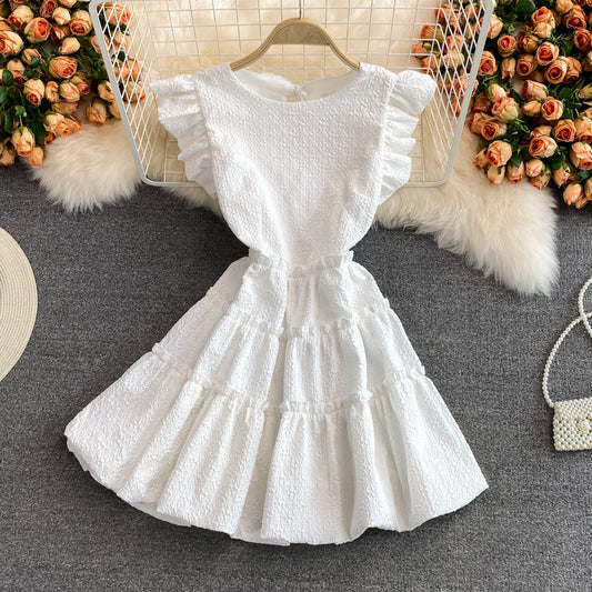 Robe à manches volantées vintage vieillissante 3347