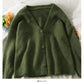 Pull femme col bas cardigan simple boutonnage haut à manches longues couleur unie polyvalent 2044