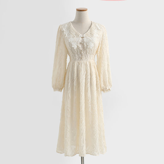 La robe à col de poupée montre une jupe de fée de tempérament mince jupe de princesse de fille 2191