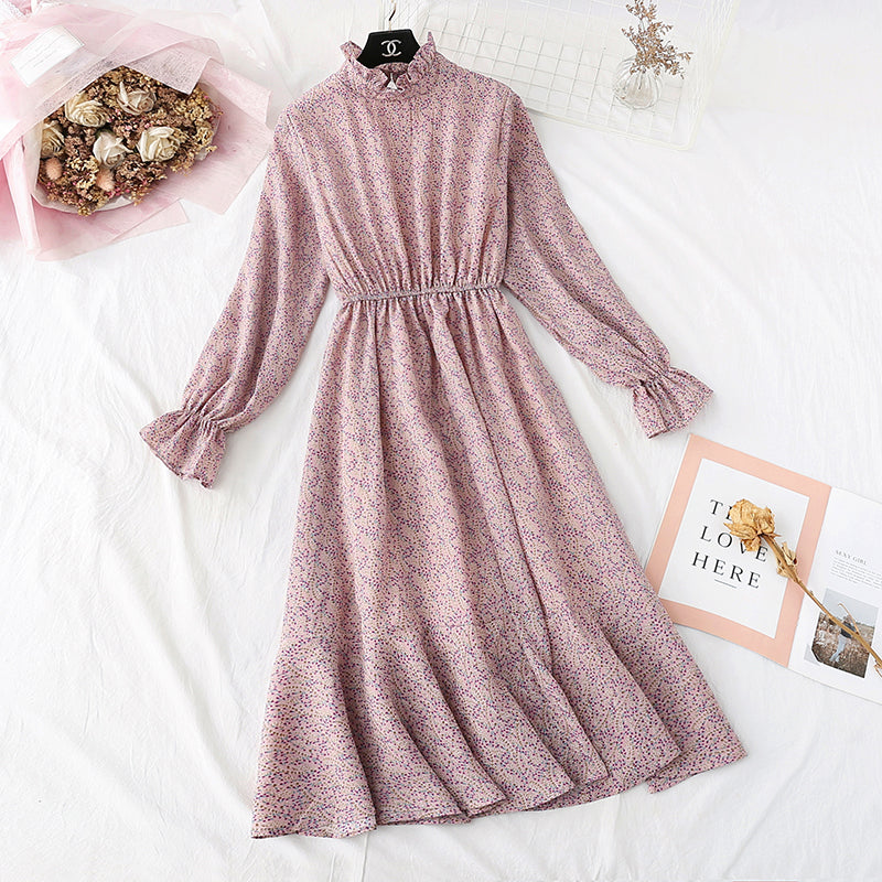 French retro interior with bottoming, plush and thickened Chiffon Skirt  2366