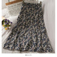 Floral high waist slim mid length skirt  2636