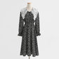New doll neck Korean long sleeve Floral Dress  2439