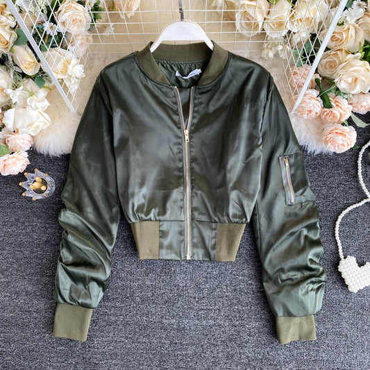 Jacket Women's Korean long sleeved jacket Baseball Jacket  1496