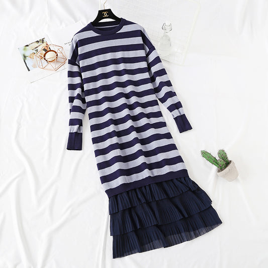 New skirt stitching fake two-piece Pullover skirt  2458