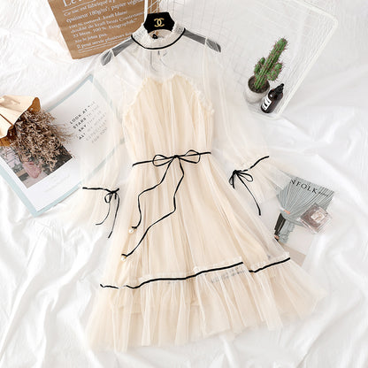 Lace mesh dress girl's heart is thin fairy skirt  2450