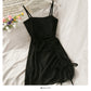 Drawstring pleated small slim suspender skirt woman  2683