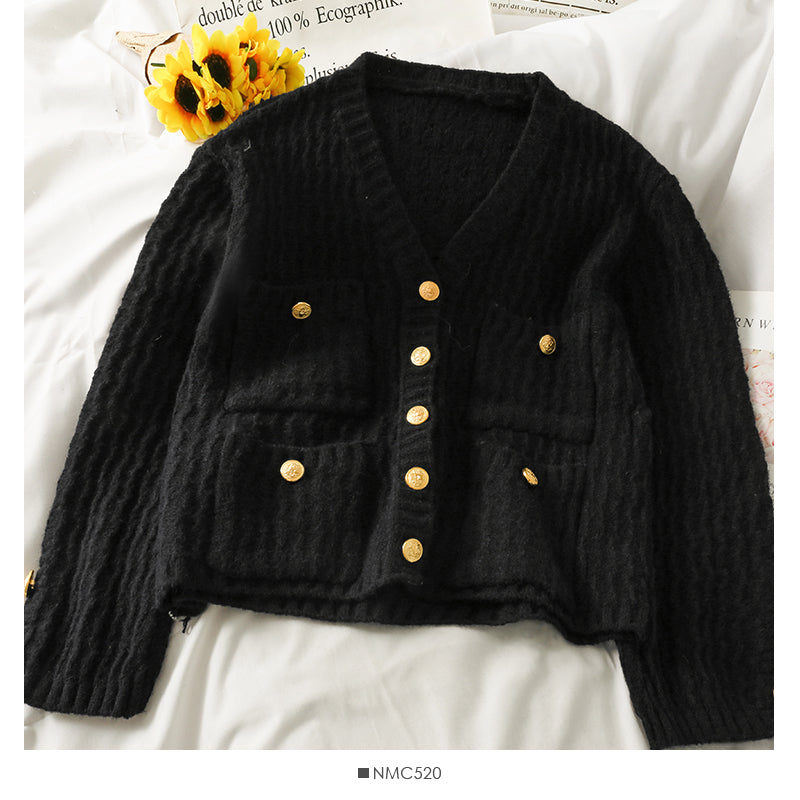 Pull cardigan slim rayé Veste pull à manches longues 1758