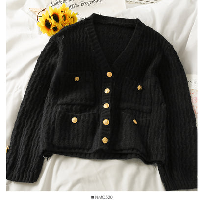 Pull cardigan slim rayé Veste pull à manches longues 1758