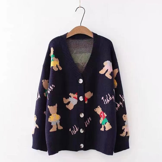 Pulls vintage, amples, preppy, cardigans imprimés 1410