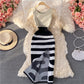 Sweet knit bag hip split dress sleeveless  2751