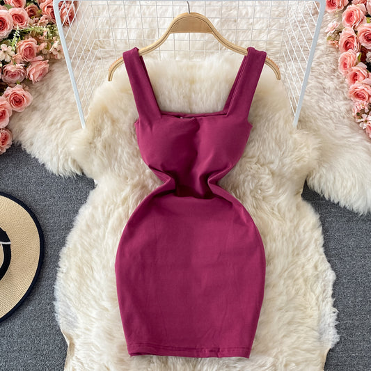Temperament pleated waist drawstring dress  2810