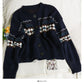 Nouveau cardigan à carreaux à boutonnage simple, pull à manches longues 2055