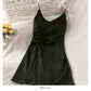 Hong Kong style high waist retro solid small black skirt  2691