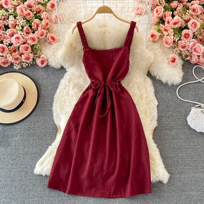 Robe en velours côtelé fin coupe-vent qui ferme la taille 3234