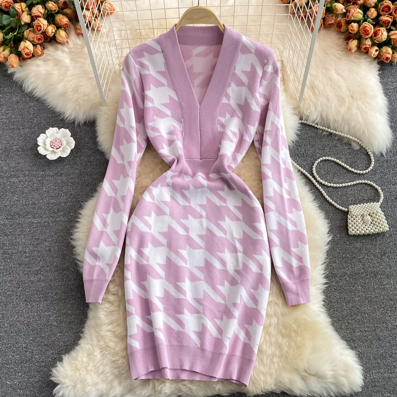 Jupe pull cache-cœur taille fine, tempérament sexy 3247