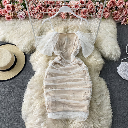 Robe de fée super moulante en maille pailletée scintillante 3292