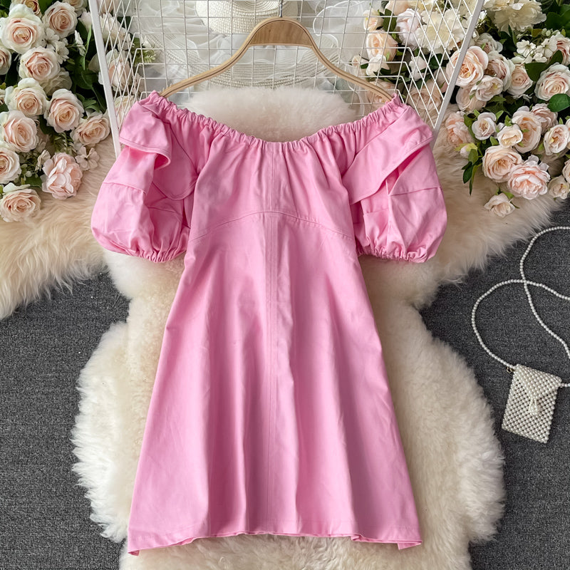 Jupe courte Mori 3343 avec manches bouffantes à volants et tige orange first love