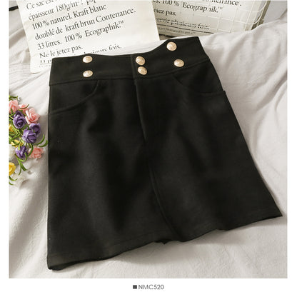 Korean design high waist thin A-line skirt  2673