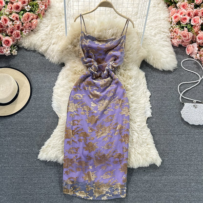 Robe portefeuille à col montant et à imprimé fée du vent doux 3329