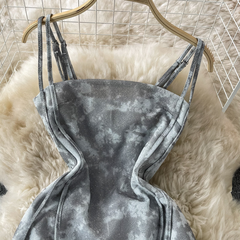 Robe bustier asymétrique tie dye 2809