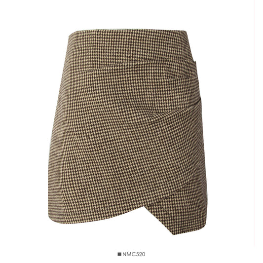 Jupe plissée slim rétro coréenne à taille haute et fesses 2567