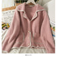 Manteau ample femme automne hiver col costume pull à manches longues 2052