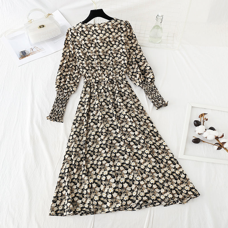 New Vintage bottomed skirt lace up Chiffon Skirt  2412
