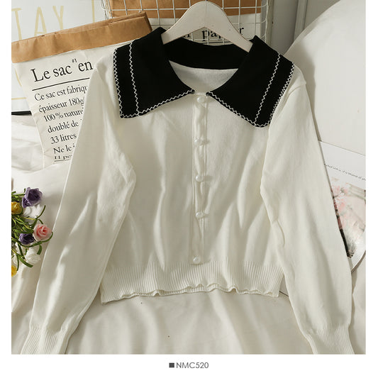 Pull ample à rayures contrastées et revers slim 1933