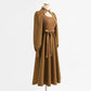 Knit stitched dress Vintage Chain Collar skinny over knee black dress  2344